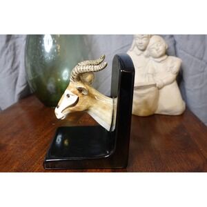 Vintage 1980s Fitz and Floyd Japan gazelle book‎ end black